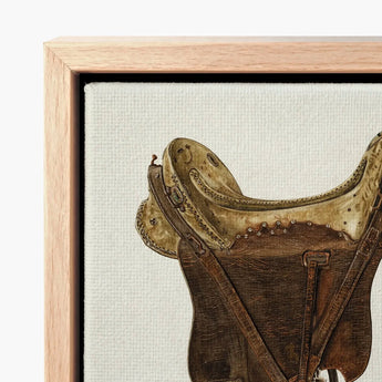 Mclellan Saddle - Walter Praefke Equestrian Art Print / Canvas Vintage-style Illustration Warm Brown Tan Tones Rendered, 1930s Prints