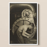 Mechanic and Steam Pump - Lewis w Hine Art Print / Canvas, 12x18’’ / 31x46cm / White Frame, Posters Prints & Visual Artwork, Toby Leon