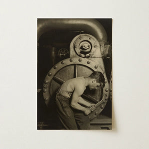 Mechanic and Steam Pump - Lewis w Hine Art Print / Canvas, Steam Pump, Lewis Hine Pressed, Hine Pressed Gelatin, Pressed Gelatin Silver,