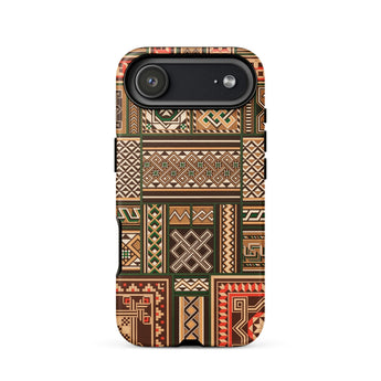 Medieval Floor Tile Patterns - Auguste Racinet Phone Case Iphone 17 Air / Matte Brown Green Patterned Phone Case Geometric Designs Made