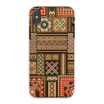 Medieval Floor Tile Patterns - Auguste Racinet Phone Case Iphone Xs / Matte Phone Case Traditional African Tribal Patterns Brown Orange