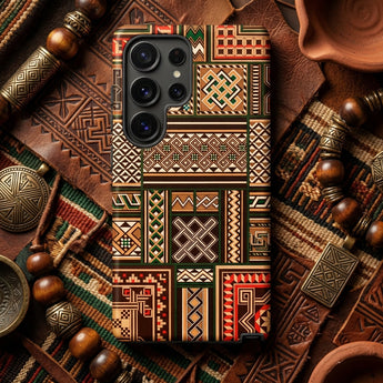 Medieval Floor Tile Patterns - Auguste Racinet Phone Case Phone Case Vibrant Geometric Tribal Pattern Earthy Tones Medieval Floor Tile,