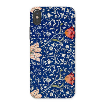 Medway - William Morris Victorian Era Iphone Case, x / Matte, Floral Patterned Phone Case Dark Blue Background Colorful