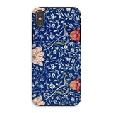 Medway - William Morris Victorian Era Iphone Case, Xs / Matte, Floral Patterned Phone Case Dark Blue Background Colorful