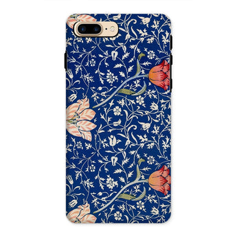 Medway - William Morris Victorian Era Phone Case Iphone 8 Plus / Matte Floral Patterned Phone Case Navy Blue Background Colorful William