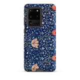 Medway - William Morris Victorian Era Phone Case Samsung Galaxy S20 Ultra / Matte Navy Blue Phone Case Adorned Delicate Floral Pattern
