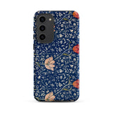 Medway - William Morris Victorian Era Phone Case Samsung Galaxy S23 Plus / Matte Navy Blue Phone Case Adorned Delicate Floral Pattern