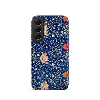 Medway - William Morris Victorian Era Samsung Case, Galaxy S22 / Matte, Smartphone Case Dark Blue Floral Pattern