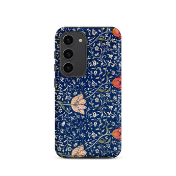 Medway - William Morris Victorian Era Samsung Case, Galaxy S23 / Matte, Blue Phone Case Orange White Floral Pattern