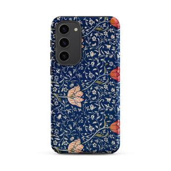 Medway - William Morris Victorian Era Samsung Case, Galaxy S23 Plus / Matte, Navy Blue Phone Case Floral Botanical Pattern Red
