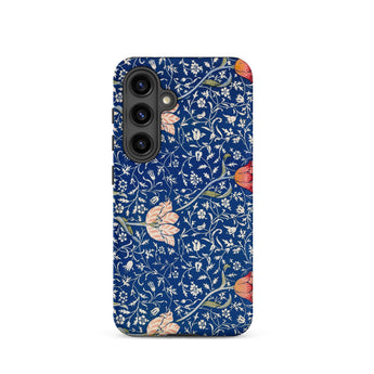 Medway - William Morris Victorian Era Samsung Case, Galaxy S24 / Matte, Blue Phone Case Floral Pattern Camera Cutouts
