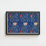 Framed Artwork Vibrant Blue Background Intricate Floral Patterns William Morris’s, Opus, Behold Medway