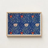 Framed Artwork Dense Floral Pattern Bold Red Peach William Morris’s, Opus, Behold Medway