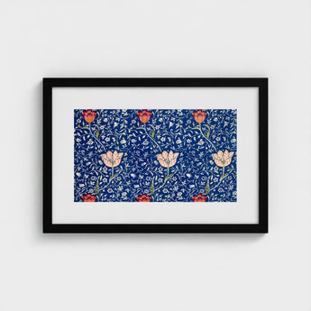 Medway - William Morris Victorian Floral Art Print / Canvas Framed Navy Blue Background Intricate Morris’s, Opus, Behold Prints