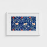 Medway - William Morris Victorian Floral Art Print / Canvas Framed Artwork Navy Blue Background Intricate Patterns Morris’s, Opus, Behold