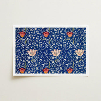 Medway - William Morris Victorian Floral Art Print / Canvas Framed Vibrant Blue Background Adorned Intricate Morris’s, Opus, Behold Prints