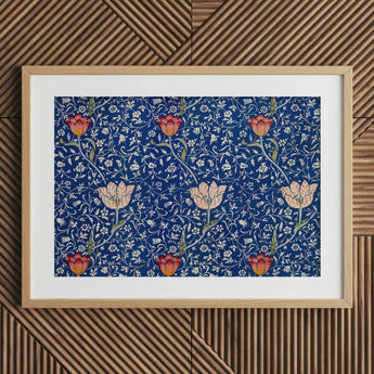 Medway - William Morris Victorian Floral Art Print / Canvas Framed Vibrant Blue Background Intricate Morris’s, Opus, Behold Prints
