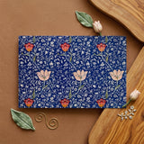 Medway - William Morris Victorian Floral Art Print / Canvas Rectangular Navy Blue Placemat Adorned Delicate Floral Pattern William Morris’s