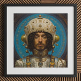 Mehdi - Gay Arabic Astronaut Art Print / Canvas Gold White Helmet Intricate Designs Framed Artwork Muslim, Aesthetic, Meet Prints