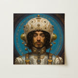 Mehdi - Gay Arabic Astronaut Art Print / Canvas Ornate Cream-colored Helmet Gold Embellishments Circular Patterns Gay Muslim Astronaut,