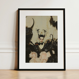 Memnoch - Gay Ancient Vampire Art Print / Canvas, 12x16’’ / 31x41cm / Black Frame / Matboard, Posters Prints & Visual Artwork, Toby Leon