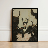 Black-framed Artwork Gothic Figure Ornate Black Attire Pink Gay Ancient Vampire, Art, Eternal Damnation