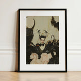 Memnoch - Gay Ancient Vampire Art Print / Canvas Black-framed Gothic Fantasy Illustration Ornate Darkly, Eternal Damnation Prints