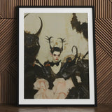 Memnoch - Gay Ancient Vampire Art Print / Canvas Black-framed Gothic Portrait Elf-like Figure Black, Eternal Damnation Prints