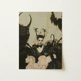 Memnoch - Gay Ancient Vampire Art Print / Canvas Dark Intricately Detailed Fantasy Portrait Figure Antlers Black, Eternal Damnation Prints