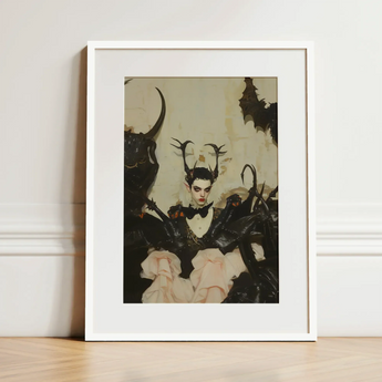 Memnoch - Gay Ancient Vampire Art Print / Canvas Framed Art Print Dark Gothic-style Illustration Figure Black Gay Ancient Vampire, Vampire