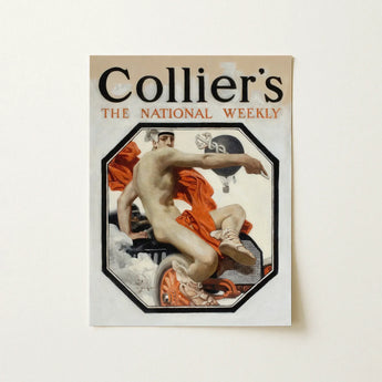 Vintage-style Magazine Cover Collier’s National Weekly Illustrated Man Speed God, Mercury, Joseph Christian Leyendecker’s, Two Serpents