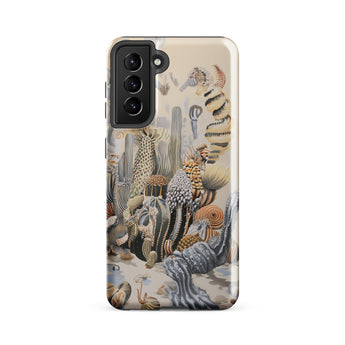 Metropolis - Surreal Cactus Art Phone Case Samsung Galaxy S21 Fe / Gloss Beige Phone Case Detailed Illustration Cacti Sea Creatures Surreal