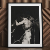 Middleman - Impresión artística erótica gay interracial / Lienzo, 24x32’’ / 61x81cm / Marco negro / Paspartú, Pósters, impresiones y obra visual, Toby