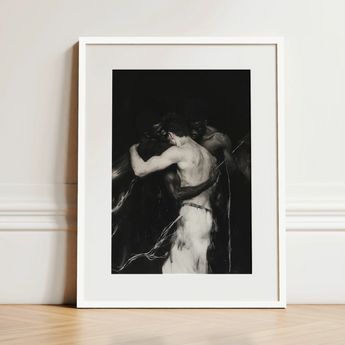 Middleman - Interracial Gay Erotica Art Print / Canvas, 12x16’’ / 31x41cm / White Frame / Matboard, Posters Prints & Visual Artwork, Toby