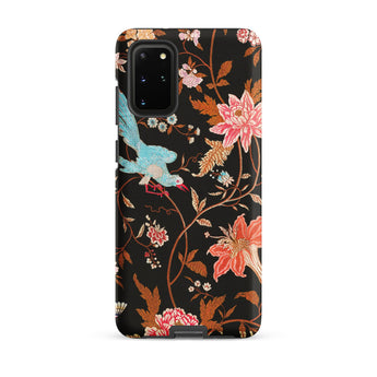 Midnight Call - Flora & Fauna Fabric Samsung Case, Galaxy S20 Plus / Matte, Samsung Galaxy S20 Plus Phone Case Floral Bird