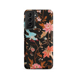 Midnight Call - Flora & Fauna Fabric Samsung Case, Galaxy S21 / Matte, Samsung Galaxy S21 Plus Floral Case Vibrant Bird