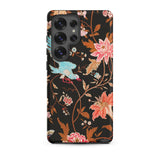Midnight Call - Flora & Fauna Fabric Samsung Case, Galaxy S25 Ultra / Matte, Samsung Galaxy S21 Ultra Floral Case Blue Birds