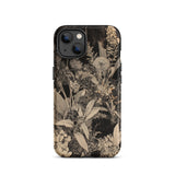 Midnight Garden - Black & White Floral Art Iphone Case 13 / Matte Floral Patterned Phone Case Midnight Garden, Art Iphone, White