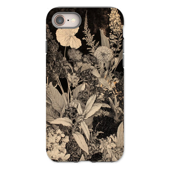 Midnight Garden - Black & White Floral Art Iphone Case 8 / Matte Floral Patterned Phone Case Midnight Garden, Art Iphone, White