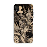 Midnight Garden - Black & White Floral Art Iphone Case, Xr / Matte, Floral-patterned Phone Case