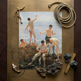 Midsummer Morning - Henry Scott Tuke Art Print / Canvas Vintage-style Painting Group Men Swimwear Rocky Shores Rendered Henry Scott Tuke,