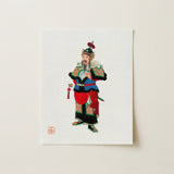 Military Commander - Qing Dynasty Art Print / Canvas Vibrant Traditional Chinese Warrior Illustration Printed White Cardstock Three