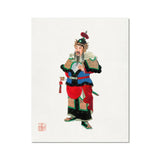 Military Commander - Qing Dynasty Art Print, Traditional Chinese Opera Character Illustration Colorful Layered Robes