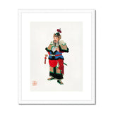 Military Commander - Qing Dynasty Art Print, Traditional Chinese Warrior Figure Colorful Robes Distinctive Hat