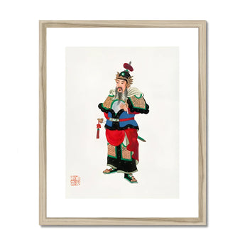 Military Commander - Qing Dynasty Art Print, Traditional Chinese Warrior Figure Colorful Robes Distinctive Hat