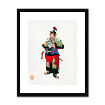 Military Commander - Qing Dynasty Art Print, Traditional Chinese Warrior Figure Colorful Robes Armor Decorative