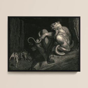 There Minos Stands - Stampa d'arte di Gustave Dore / Tela, 16x12’’ / 41x31cm / Cornice nera, Poster, Stampe e Arte Visiva, Toby Leon