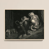 There Minos Stands - Stampa d'arte di Gustave Dore / Tela, 16x12’’ / 41x31cm / Cornice naturale, Poster, Stampe e Arte Visiva, Toby Leon