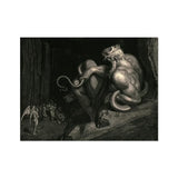 There Minos Stands - Gustave Dore Art Print / Canvas Powerful Muscular Male Figure Crown Bound Snake Gustave Dore Art, Minos Coils,
