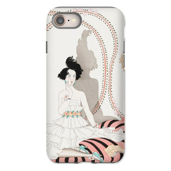 Minuit - George Barbier Phone Case Iphone 8 / Matte Phone Case Art Deco-style Illustration Stylized Woman Ruffled George Barbier’s Minuit,